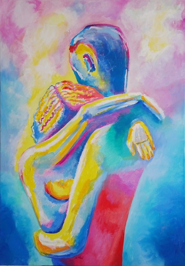 obraz olejny ręcznie malowany kochankowie