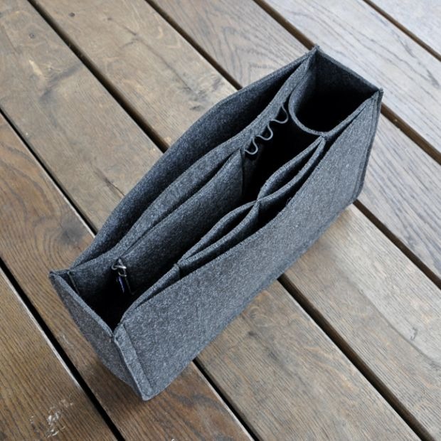 Filcowy organizer do torebki - grafitowy