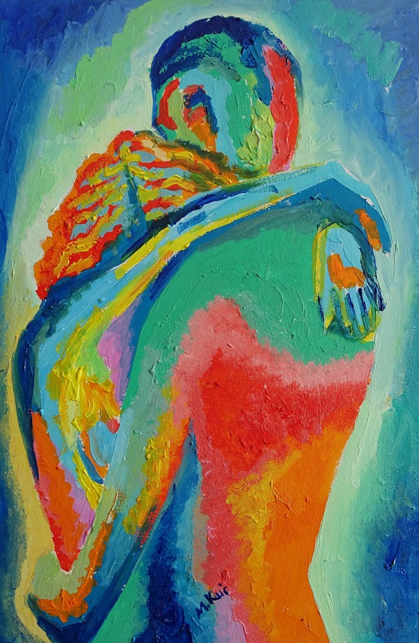 obraz olejny ręcznie malowany para zakochanych