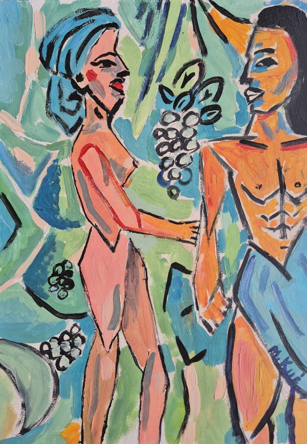 obraz olejny do salonu akt ekspresjonizm