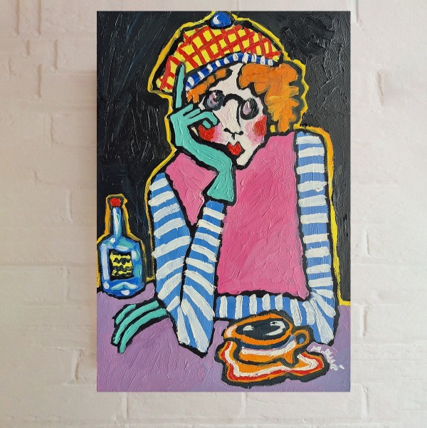 obraz olejny do salonu portret ekspresjonizm