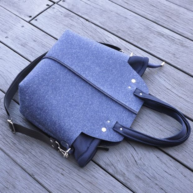 Torebka filcowa szeroka - granatowa