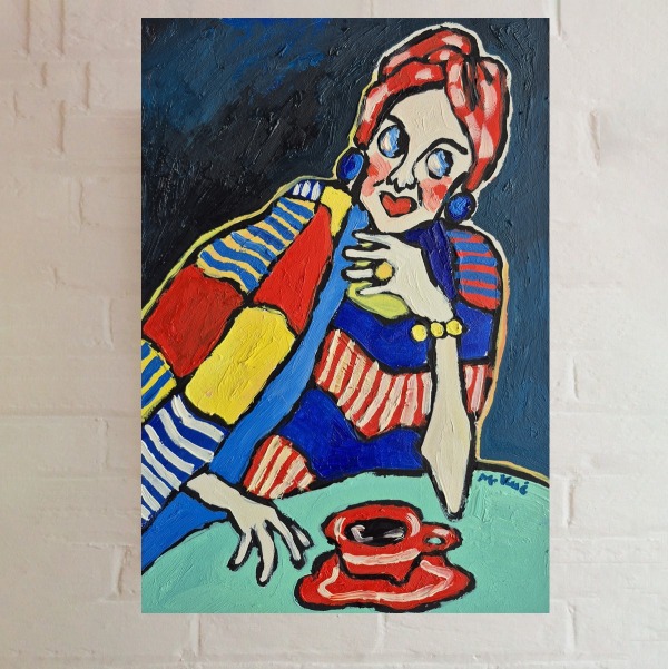 obraz olejny do salonu portret ekspresjonizm