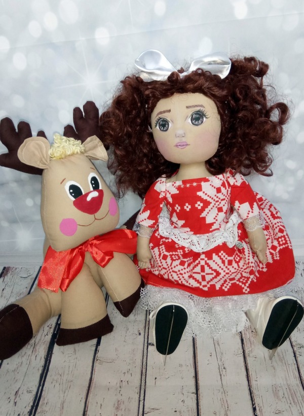 lalka na łyżwach handmade
