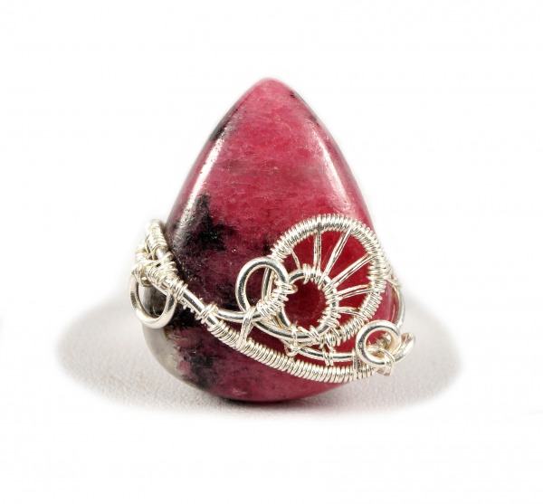 Rodochrozyt Srebrny pierścionek z rodochrozytem,  regulowany,  ręcznie wykonany,  na prezent dla niej