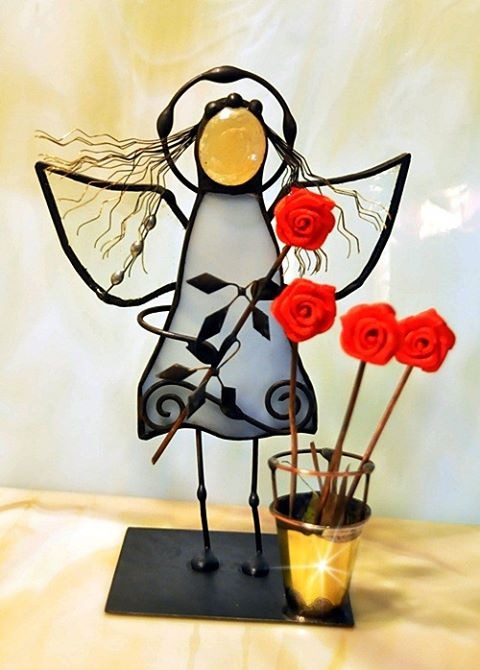 Aniołek 3D kwiaciarka